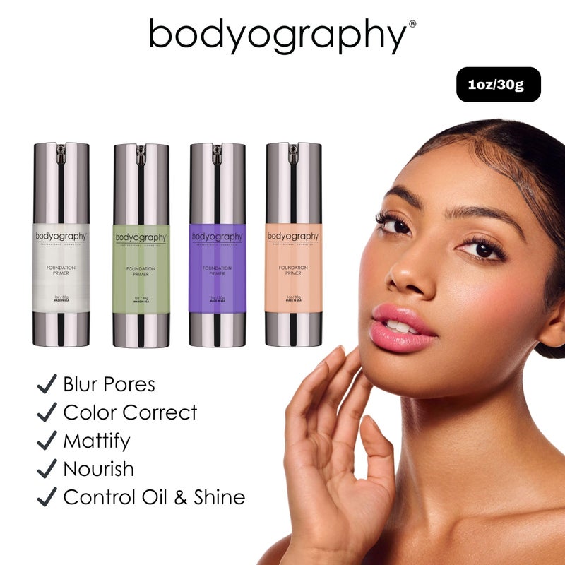BODYOGRAPHY - Foundation Primer (Clear): Flawless Anti-Aging Salon Makeup Primer w/Vitamin E, A, Jojoba, Grapeseed Oil | Control Shine | Gluten-Free, Cruelty-Free, 1 oz. - Image 4